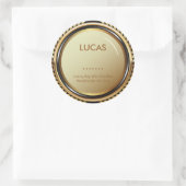 Metallische Gold- und Black-Labels Runder Aufkleber (Tasche)