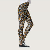 Metallische Gold- und Black-Leopard-Spots auf weiß Leggings (Rechts)