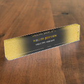 Metallische Gold- und Black-Moderne Business-Führu Namensplakette (Seite)