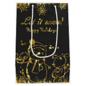 Metallische Gold- und Schwarz-Illustration - Weihn Mittlere Geschenktüte (Rückseite)