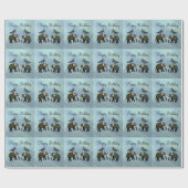 Metallische Goldelefanten Geschenkpapier (Flach)