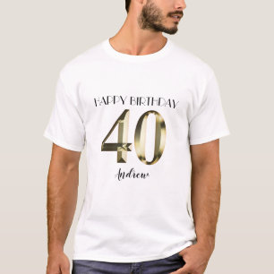 Metallische goldene Folie 40. Geburtstag T-Shirt