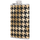 Metallische goldene Hunde Zahn, Modemuster. Flachmann (Links)