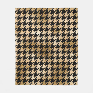 Metallische goldene Hunde Zahn, Modemuster. Fleecedecke