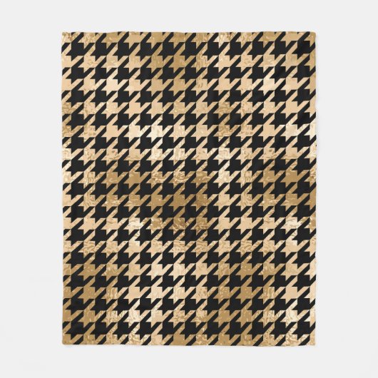 Metallische goldene Hunde Zahn, Modemuster. Fleecedecke (Vorderseite)
