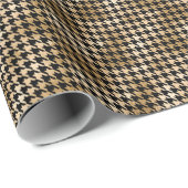 Metallische goldene Hunde Zahn, Modemuster. Geschenkpapier (Rolleneckpunkt)