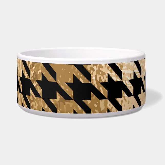 Metallische goldene Hunde Zahn, Modemuster. Napf (Vorderseite)