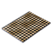 Metallische goldene Hunde Zahn, Modemuster. Notizblock (Linke Seite)