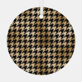 Metallische goldene Hunde Zahn, Modemuster. Ornament Aus Glas (Rückseite)