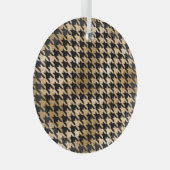 Metallische goldene Hunde Zahn, Modemuster. Ornament Aus Glas (Vorderseite Rechts)