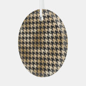 Metallische goldene Hunde Zahn, Modemuster. Ornament Aus Glas (Vorderseite links)