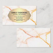 Metallische goldene Marmortextur Visitenkarte (Vorne/Hinten)