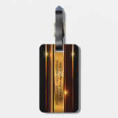 Metallische goldene Streifen Gepäckanhänger (Rückseite vertikal)