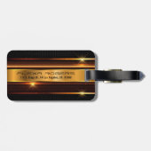 Metallische goldene Streifen Gepäckanhänger (Rückseite horizontal)