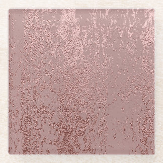 Metallische goldene Textur, Quarz aus Rose. Glasuntersetzer