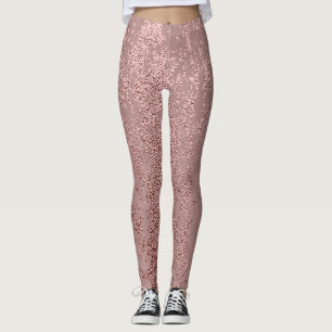 Metallische goldene Textur, Quarz aus Rose. Leggings