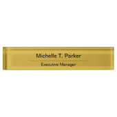 Metallische Goldfarbe elegant schlicht minimalisti Namensplakette (Vorderseite)