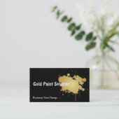 Metallische Goldfarben-Spritzer-Geschäfts-Karte Visitenkarte (Stehend Vorderseite)