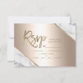 Metallische Goldfolie Glitzer uAwg Hochzeit RSVP Karte (Vorderseite)