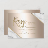 Metallische Goldfolie Glitzer uAwg Hochzeit RSVP Karte (Vorne/Hinten)