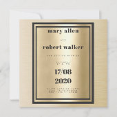 Metallische Goldgradität schwarze Typografie Hochz Einladung (Vorderseite)