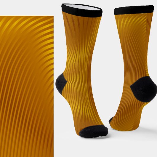 Metallische Goldkurven Geometrische Form Gelbbraun Socken