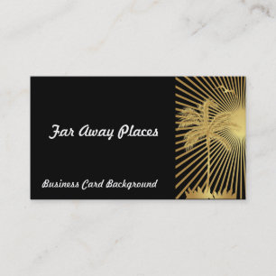 Metallische Goldpalme und Sonne-Visitenkarte Visitenkarte