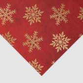 Metallische Goldschneeflocken auf Red Decoupage Seidenpapier (Detail)