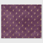 Metallische Goldskorpione auf Lila Geschenkpapier (Flach)