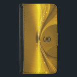 Metallische Goldtöne bedrucken rostfreier Stahlloo Samsung Galaxy S5 Geldbeutel Hülle<br><div class="desc">Metallische goldene Farbtöne bedruckt,  glänzendes Edelstahlaussehen mit individueller und optionaler Monogramm/Name. Einfach und elegant. Design ist auf anderen Produkten erhältlich.</div>