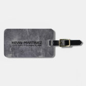 Metallische graue Textur gebürstetes Aluminium Loo Gepäckanhänger (Vorderseite horizontal)