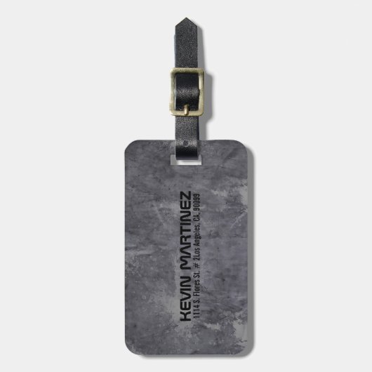 Metallische graue Textur gebürstetes Aluminium Loo Gepäckanhänger (Vorderseite vertikal)