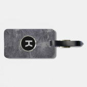 Metallische graue Textur gebürstetes Aluminium Loo Gepäckanhänger (Rückseite horizontal)