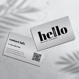 Metallische Graue Textur Personalisierte schwarze  Visitenkarte