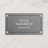 Metallische graue Textur | Schrauben Visitenkarte (Rückseite)