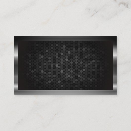 Metallische Grenze | Gold-Gebäude-Symbol | Geometr Visitenkarte (Rückseite)