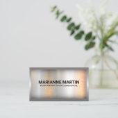 Metallische Grenze | Hintergrund aus Metall Visitenkarte (Stehend Vorderseite)