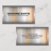 Metallische Grenze | Hintergrund aus Metall Visitenkarte (Vorne/Hinten)