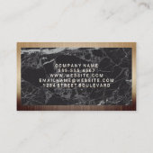 Metallische Grenze | Hintergrund aus schwarzem Mar Visitenkarte (Rückseite)