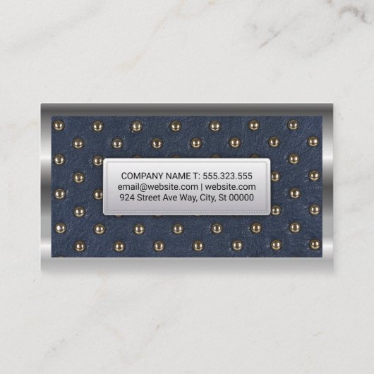 Metallische Grenze | Luxus-Bestuhlung Visitenkarte (Rückseite)