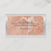 Metallische Grenze | Orange Marble Slab Visitenkarte (Rückseite)