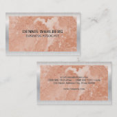 Metallische Grenze | Orange Marble Slab Visitenkarte (Vorne/Hinten)