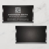 Metallische Grenze | QR Code Business Card Visitenkarte (Vorne/Hinten)