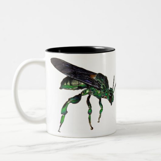 Metallische grüne Biene Amazonas Zweifarbige Tasse (Links)