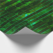 Metallische grüne Streifen und Skript Geschenkpapier (Ecke)