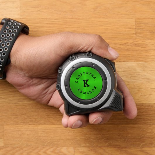 Metallische grüne Textur, kundenspezifische Monogr Maßband (Zuhause)