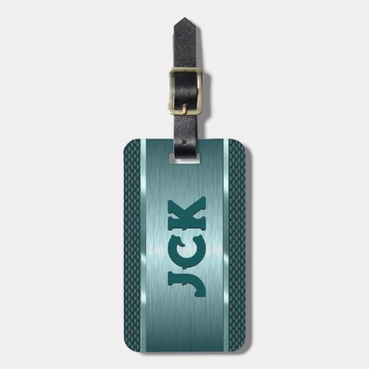 Metallische grüne Texturabbildungen Streifen Gepäckanhänger (Vorderseite vertikal)