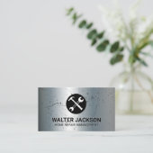 Metallische Hardware-Tools | grungy Scratched Visitenkarte (Stehend Vorderseite)