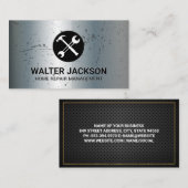 Metallische Hardware-Tools | grungy Scratched Visitenkarte (Vorne/Hinten)