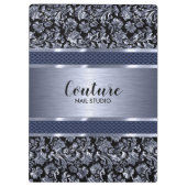 Metallische hellblaue Damasken und gebürsteter Sta Klemmbrett (Rückseite)